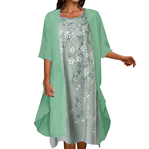 Kleid für Brautmutter Mit Jacke Hochzeit Kleidung Zweiteiler Frauen Abendkleider Schöne Hochzeit Brautmutterkleider Elegant Festliche Kleid Hochzeitskleid Damenkleider, Hochzeitskleider für Gäste von Generic