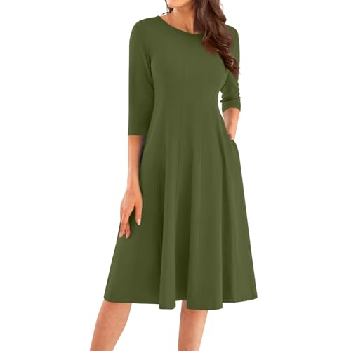 Kleider A Linie Sommer Kleid Midi Damen Kleid Weiß Lang Sommerkleid Lang Kleid Langarm Damen Sommerkleid Damen Midi Cocktailkleid Damen Elegant Langarm Sommerkleid Damen von Generic