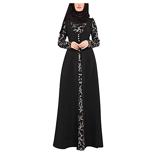 Kleider Für Muslimische Frauen Abaya Muslim Kleid Lose Langen Ärmeln Maxi Muslimische Kleider Islamischer Afghanische Naher Osten Dubai Türkei Ramadan Burka Ganzkörper Damen von Generic