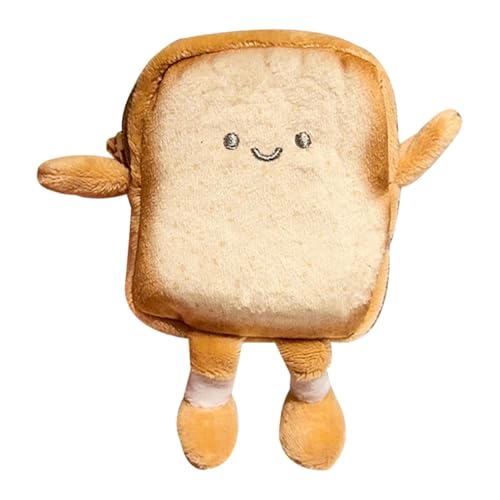 Kleine Damen-Geldbörse – Münzfach Mit Lustigem Toast-Design, Tragbares Münzkartenetui Mit Reißverschluss | Leichte, Niedliche Brieftasche In Brotform, Geldbörsenhalter In Brotform Für Damen Un von Generic