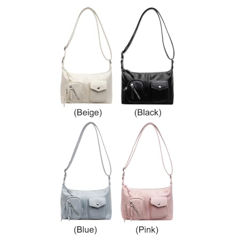 Kleine Einkaufstasche mehrere Taschen Einfache Reißverschluss -Umhängetasche for Frauen (schwarz) von Generic