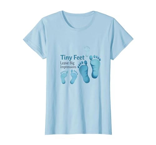 Kleine Füße hinterlassen große Eindrücke Baby Milestone Memory T-Shirt, Damen, Himmelblau, XS von Generic
