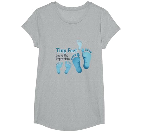 Kleine Füße hinterlassen große Eindrücke Baby Milestone Memory T-Shirt, Girls, Grau Meliert, XS Kleine Füße hinterlassen große Eindrücke Baby Milestone Memory T-Shirt, Girls, Grau Meliert, XS von Generic