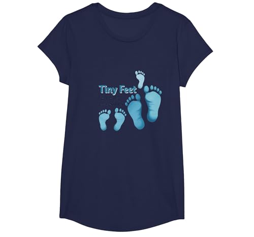 Kleine Füße hinterlassen große Eindrücke Baby Milestone Memory T-Shirt, Girls, Marineblau, XS von Generic
