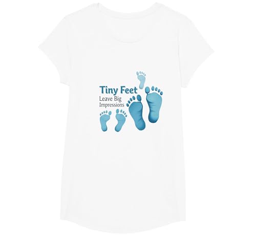 Kleine Füße hinterlassen große Eindrücke Baby Milestone Memory T-Shirt, Girls, Weiß, XS Kleine Füße hinterlassen große Eindrücke Baby Milestone Memory T-Shirt, Girls, Weiß, XS von Generic