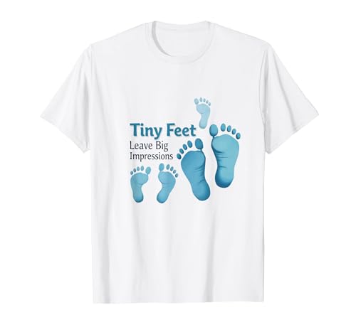 Kleine Füße hinterlassen große Eindrücke Baby Milestone Memory T-Shirt, Herren, Weiß, L von Generic