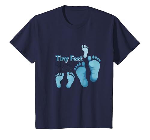 Kleine Füße hinterlassen große Eindrücke Baby Milestone Memory T-Shirt, Kinder, Marineblau, 92 von Generic