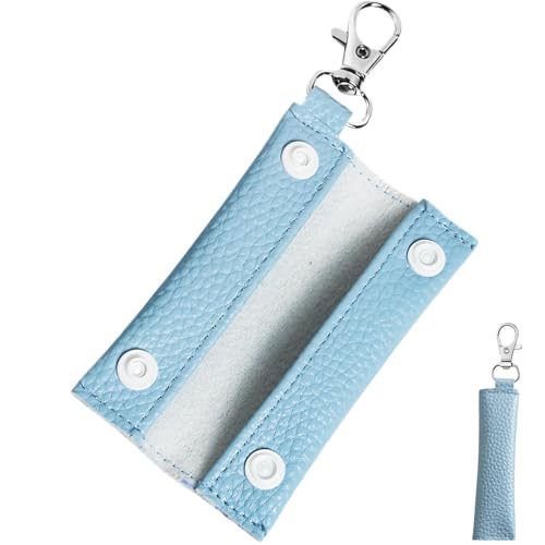 Kleine Geldbörse für Münzen, Schlüsselanhänger, Aufbewahrungstasche mit wasserdichter Tasche für Reisemünzen, Kosmetiktasche aus PU-Leder von Key Pouc, Aufbewahrungstasche für die, blau, Consulte la von Generic