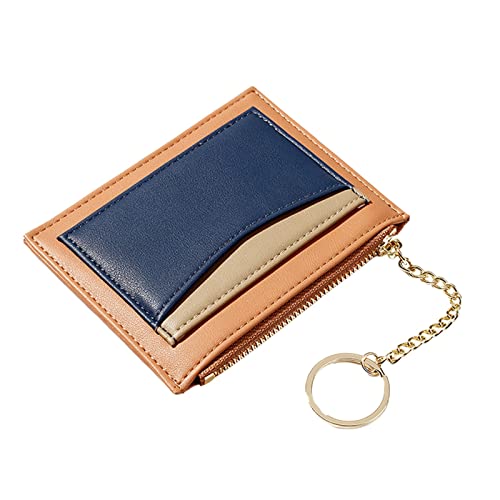 Kleine Geldbörsen für Damen, schlankes -Kartenetui, Geldbörse mit Schlüsselanhänger Herren Brieftasche Groß (Orange, One Size) von Generic