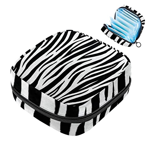 Kleine Kosmetiktasche Tragbare Reise-Make-up-Tasche für Frauen,Streifen-Zebra,Handtaschen Kosmetikkoffer von Generic