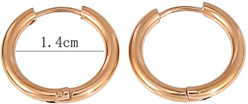 Kleine Kreolen-Ohrringe Schmuck für Frauen Mädchen Ohrringe Charms Damen Ohrringe Geschenke für Frauen Geburtstag Schmuck Geschenk, Roségold 1,4 cm von Generic