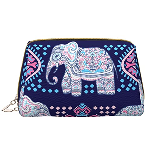 Kleine Make-up-Tasche, Kosmetiktasche, indischer Elefant, nahtloses Muster, tragbare Reise-Make-up-Tasche, niedlich, vielseitige Reißverschlusstasche für Frauen und Mädchen, weiß, Einheitsgröße von Generic