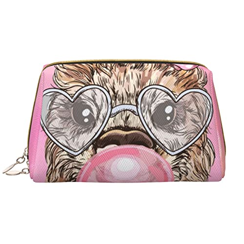 Kleine Make-up-Tasche, Kosmetiktasche, niedliches Alpaka mit rosa Blasen, tragbare Reise-Make-up-Tasche, niedliche vielseitige Reißverschlusstasche für Frauen und Mädchen, weiß, Einheitsgröße von Generic
