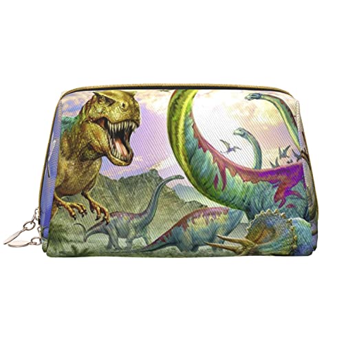 Kleine Make-up-Tasche Kosmetiktasche Kingdom of the Dinosaurs tragbare Reise-Make-up-Tasche niedliche vielseitige Reißverschlusstasche für Frauen Mädchen, weiß, Einheitsgröße von Generic