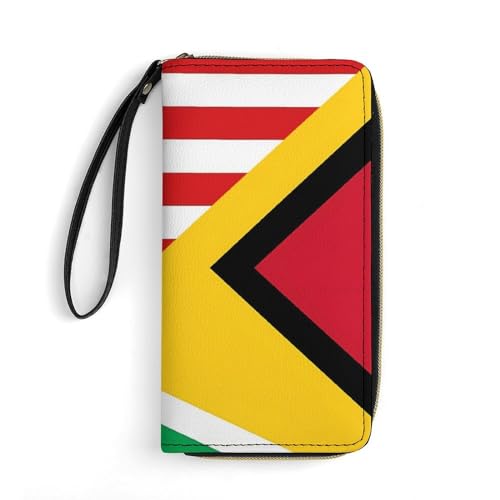 Kleine Münzbörse Amerika-Flagge Und Guyana-Flagge Verschluss Geldbörsen Vintage Tragbare Brieftasche Tragbare Portmonee Für Frauen, Tochter, Mädchen von Generic
