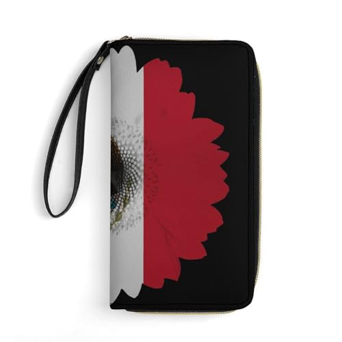 Kleine Münzbörse Blume Mexiko Flagge Reißverschluss Geldbörse Vintage Handtaschen Vintage Design Leder Geldbörse Für Freund, Tochter, Mädchen von Generic