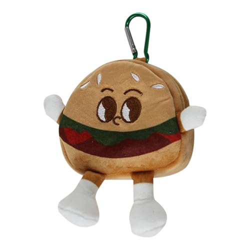 Kleine Münzbörse | Münzgeldbörse Schlüsselanhänger Kleingeldbörse Schlüsselanhänger aus Plüsch für Kinder, Hamburger, Refer to description, Unisex von Generic