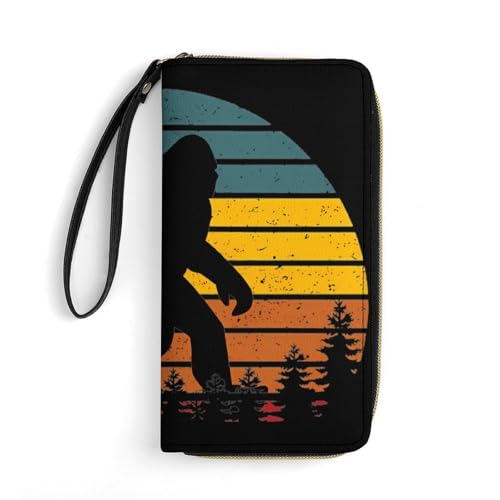 Kleine Münzbörse Retro-Bigfoot-Silhouette (1) Reißverschluss Geldbörse Vintage Kartenetui Retro Portmonee Für Frauen, Mädchen, Mutter von Generic