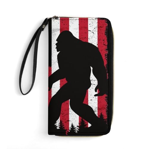 Kleine Münzbörse Vintage Bigfoot Amerika Flagge Portmonee Printmotiv Handtaschen Kreative Wallet Für Frauen, Mädchen, Freundin von Generic