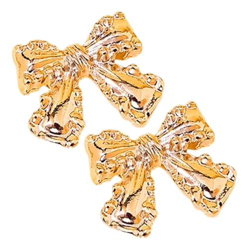 Kleine Ohrringe, Damen-Ohrringe – eleganter Ohrring mit Fliege Ohrringe vergoldet Ohrhänger mehrfarbig aus Band Schmuck für Frauen, Se référer au descriptif, Metall, Siehe Beschreibung von Generic