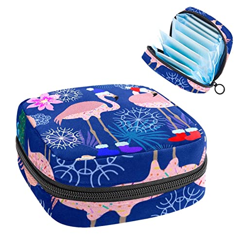 Kleine Schminktasche Handtasche,Flamingo-Frucht-Blumen-Schneeflocke,Tragbare Reise-Kosmetiktasche für Frauen-Kosmetikkoffer von Generic