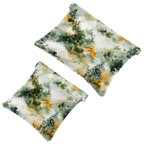 Kleine Tasche Kosmetiktasche, Squeeze Top Reise Make-up Tasche für Brieftasche, kein Reißverschluss selbstschließend Mini Make-up Tasche für Frauen Mädchen, Kunst Aquarell abstrakte Blumen, Multi 02, von Generic