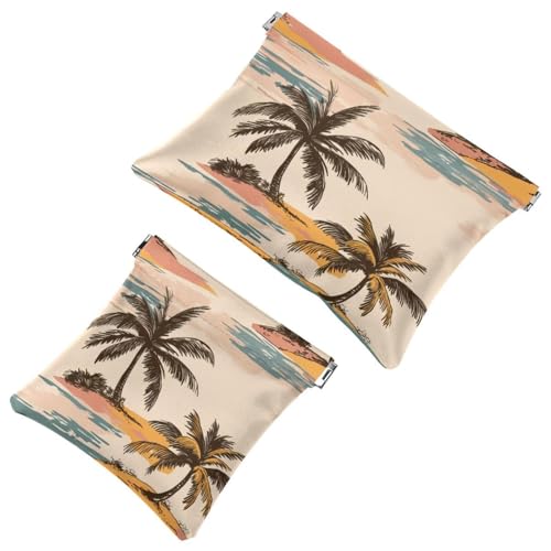 Kleine Tasche Kosmetiktasche, Squeeze Top Reise Make-up Tasche für Brieftasche, kein Reißverschluss selbstschließend Mini Make-up Tasche für Frauen Mädchen, Marienkäfer bei Schmetterling Libelle von Generic