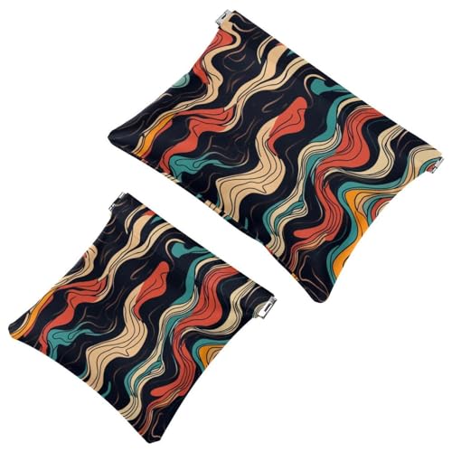 Kleine Tasche Kosmetiktasche, Squeeze Top Reise Make-up Tasche für Brieftasche, kein Reißverschluss selbstschließend Mini Make-up Tasche für Frauen Mädchen, abstrakte blaue Meeresschildkröte, Multi von Generic