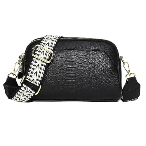 Kleine Taschen für Damen, Ledergeldbörsen für Damen, Kameratasche, Geldbörse mit mehreren Taschen, breiter Gurt für Handys, Brieftaschen, Schlüssel, Sonnenbrillen, Schwarz, Refer to description von Generic