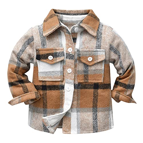 Kleinkind Baby Kariertes Flanellhemd Jacke Jungen Freizeithemden Langarm Button-Down Hemden Kleinkind Baby Kariertes Flanellhemd Jacke Jungen Freizeithemden Langarm Button-Down Hemden von Generic