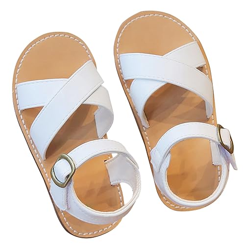 Kleinkind Baby Mädchen Schuhe Atmungsaktive Schuh Tau Kappe Schuh Tasche Sandalen Mädchen Sandalen Baby Weiche Überschuhe Sandalen Kinder 25 (White, 27 Little Child) von Generic