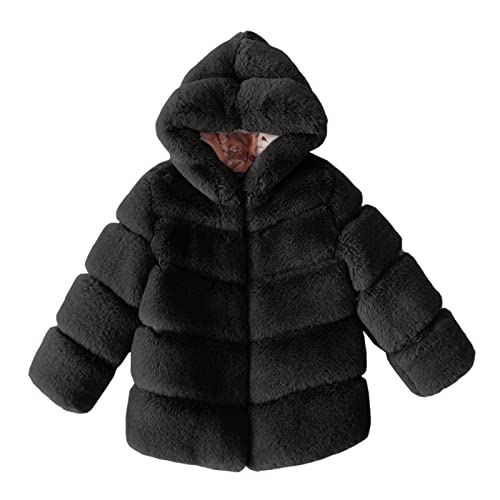 Kleinkind Jacke Herbst Winter Kleinkind Kleinkind Fleece Kragen Soild Jacken Warme Kapuzen Wolljacke Mäntel 5t Jacke Jungen (Black, 9-10 Years) von Generic