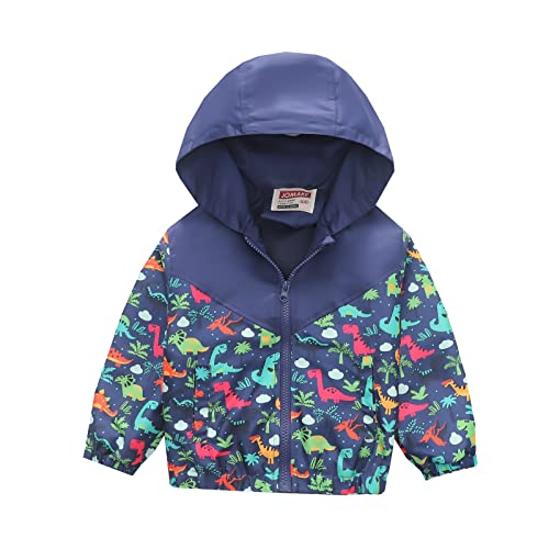 Kleinkind Junge Mädchen Winterjacke Kapuzenjacke Regenjacke Übergangsjacke Jungen Wanderjacke Baby Reißverschluss Winddichte Mantel wasserdichte Jacke Mit Kapuze Trench (F-Dark Blue, 5-6 Years) von Generic