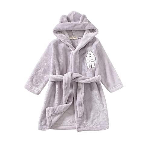 Kleinkind Kinder Baby Jungen Mädchen Cartoon Bademantel mit Kapuze Warmer Flanell Nachtmantel Nachtwäsche süße warme Pyjamas Robe Kinder Mantel von Generic