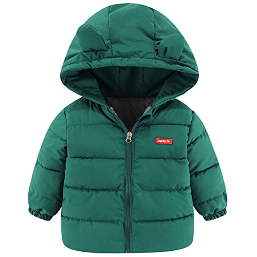 Kleinkind Kinder Baby Jungen Mädchen Winter Warme Jacke Oberbekleidung Buchstabe Ohren Mäntel Mit Kapuze Gepolsterte Oberbekleidung Coole Winterjacken Jungen (Green, 6-12 Months) von Generic