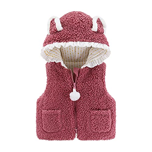 Kleinkind Kinder Baby Mädchen Jungen Solide Outdoor Weste Weste Mit Kapuze Winddichter Mantel Halloween Kostüm Kinder (Red, 1-2 Years) von Generic