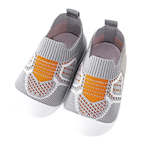 Kleinkind Kinder Kleinkind Neugeborenes Baby Jungen Mädchen Schuhe Erste Atmungsaktive Weiche rutschfeste Verschleißfeste Krippenschuhe Prewalker Sneaker Boden Socken Kleinkind (Grey, 18-24 Months) von Generic