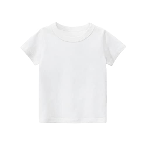 Kleinkind Kinder Mädchen Jungen Kurzarm Basic T-Shirt Casual Sommer T-Shirts Shirt Tops Einfarbig Schwarzes Unterhemd von Generic