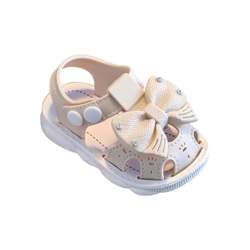 Kleinkind Mädchen Mittleren Und Kleinen Kinder Sommer Schmetterling Wrap rutschfeste Weiche Sohle Strand Schuhe Badeschuhe Kinder (White, 24 Toddler) von Generic