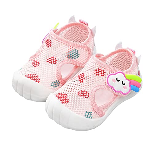 Kleinkind Rutschfeste Schuhe Baby Kleinkind-Mädchen-Jungen-Sandelholz-Sandalen mit flachem Boden, nicht slio, halboffener Zehenschlupf, atmungsaktive, weiche Sommerschuhe Hammerstein (Pink, 19 Infant) von Generic