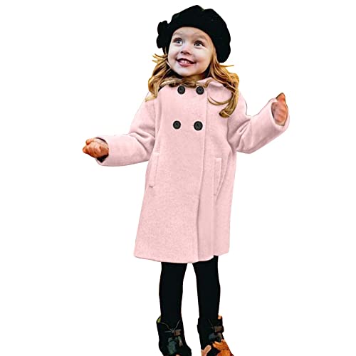 Kleinkind Winter Winddichte Mantel Jacke Warme Fleece Oberbekleidung Jacke Lederjacke für Mädchen (Pink, 5-6 Years) von Generic