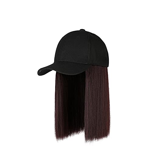 Klett Schwamm Damen Mütze Sommer Haare Perücke Mütze mit Haaren befestigt lange Verstellbare Haare glatte Haare Geschenke Für Männer Schirmmütze Hellblau (B, One Size) von Generic