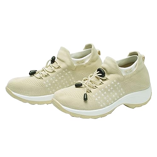 Klobige Schuhe Damen Schnürschuhe Schuhe Damen Elegant Loafer Weich Leicht Laufschuhe Abriebfest Arbeitsschuhe Atmungsaktive Trainingsschuhe Hochwertig Halbschuhe Dicke Sohle Joggingschuhe von Generic