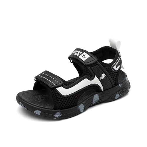 Knaben Sandalen Anti-Rutsch Outdoor Strandschuhe 2-Riemen Haken und Schleife Sommer Trainer kleine große Kinder Schwarz Weiß 35.5 EU Knaben Sandalen Anti-Rutsch Outdoor Strandschuhe 2-Riemen Haken und Schleife Sommer Trainer kleine große Kinder Schwarz Weiß 35.5 EU von Generic