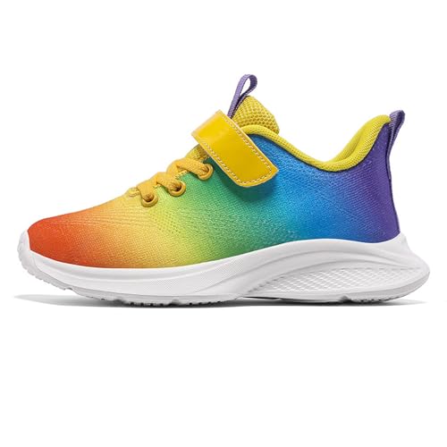 Knaben Trainer Atmungsaktiv Anti-Rutsch Mädchen Schule Schuhe Weich Bequem Leicht Athletisch Turnschuhe Regenbogen 33 EU Knaben Trainer Atmungsaktiv Anti-Rutsch Mädchen Schule Schuhe Weich Bequem Leicht Athletisch Turnschuhe Regenbogen 33 EU von Generic