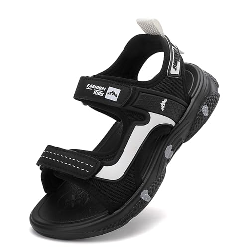 Knaben Wandersandalen 2-Riemen-Haken und Schleife Strandschuhe draußen kleine große Kinder Sport-Sommer-Sandalen Schwarz Weiß 32.5 EU Knaben Wandersandalen 2-Riemen-Haken und Schleife Strandschuhe draußen kleine große Kinder Sport-Sommer-Sandalen Schwarz Weiß 32.5 EU von Generic