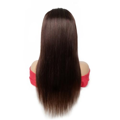 Knochen Gerade Spitze Prontal Perücken Braun Brasilianische Reine Haarperücke Transparente Spitze Verschluss Perücke por Frauen Remy von Generic