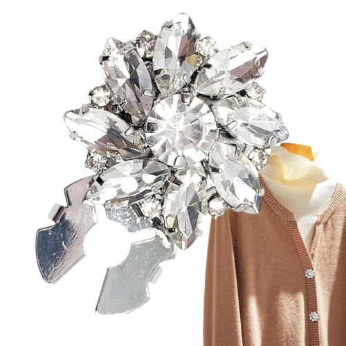 Knopfleiste Hemden, Knopfbezüge Mit Clip | Manschettenknöpfe Mit Knopfverschluss, Abnehmbare Kristallverzierungen,Ärmelknopfclips Schicke Kleidung Dekoration Shirts Kleider Anzüge von Generic