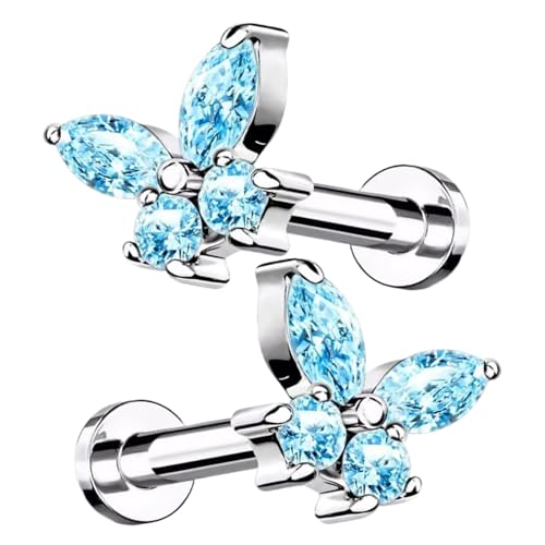 Knorpelohrringe für Damen, Schmetterlings-Flaschenohrringe,Titanlegierung Knorpelpiercing Ohrstecker - Lippen Cochlea Bauchnabel tragen Schmuck passend zu Pell, riferimento alla descrizione von Generic