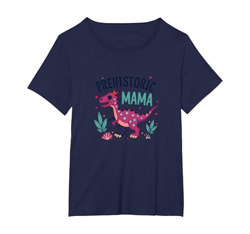 Königin der Dinosaurier: Verspielte prähistorische Ermächtigung T-Shirt, Damen Große Größen, Marineblau, 4X von Generic